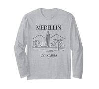 Medellin Colombia Minimalist City Skyline Travel Souvenir Long Sleeve T-Shirt