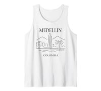 Medellin Colombia Minimalist City Skyline Travel Souvenir Tank Top