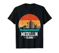 Medellin Colombia Retro Vintage Sunset Skyline Medellin T-Shirt