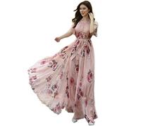 MedeShe Women's Chiffon Floral Holiday Beach Bridesmaid Maxi Dress Sundress - - XX-Large