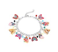 MEDFOLY Medical Anatomy Charm Bracelet 10Pcs Heart & Lung Pendants Bangle Jewelry for Doctor Nurse Medical Students