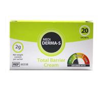 Medi Derma-S Total Barrier Cream, Provides Gentle Barrier Protection on Intact and Mild Skin - Waterproof Barrier, Long-Lasting and Quick Absorbing Formula - (20 Sachets x 2 G)