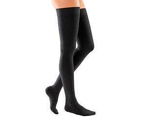 medi Duomed Soft (BS CCL 2) Compression Stockings Thigh Length with Silicone topband Closed Toe Black Medium