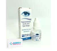 Medi Eye Drops for Dry Eyes, Lubricating Artificial Tears with Hypromellose 0.3%, Moisturising Eye Drops for Irritated, Sore, Watery or Tired Eyes, 3 x 10ml Bottles.