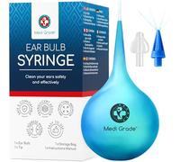 Medi Grade Ear Bulb Syringe Ear Wax Removal Kit, 90 ml - Translucent Bulb Ear Syringe Kit for Removing Ear Wax and Improving Hearing with Ear Cleaner Quad-stream Tip - Ear Wax Remover Ear Cleaning Kit