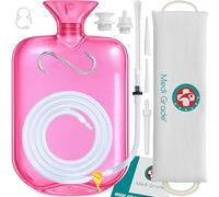 Medi Grade Enema Kit for Adults, 2 litres - Transparent Pink, Hands-Free Colonic Irrigation Home Kit with One-Way Valve - Perfect for Coffee & Colon Cleanse