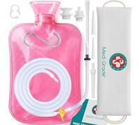 Medi Grade Enema Kit for Adults, 2L Bag for Colonic Irrigation 4 Tips, Pink