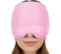 Medi Grade Migraine Relief Cap, Pink - Cooling Compression Headache Relief Cap with Full Coverage - Soft Flexible Fabric Gel Migraine Cap that Blocks Light, Reusable Migraine Mask for Cold Therapy