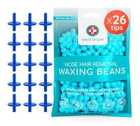 Medi Grade Nose Waxing Beads and Replacement Tips for the Medi Grade Nose Waxing Kit - Eco-friendly, Cost Effective Waxing Beads Refill for Unsightly, Itchy Nasal Hair - 50g of Beads and 26 Tips