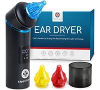Medi Grade Portable Ear Dryer - Warm Air Ear Drying Device with Soothing Red Light, Adjustable Temperature and Airflow - Rechargeable Ear Dryer USB-C, Reusable Tips - Use After Swimming or Shower