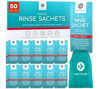 Medi Grade Saline Nasal Rinse Salt Sachets for Nasal Irrigation 50 Sachets x 4.5g -All Natural, Isotonic and pH Balanced for Clear Nasal Passages and Improved Breathing