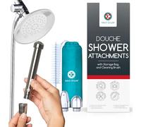 Medi Grade Shower Enema Kit, Anal Douche for Men and Women, 3 Nozzle Tips | Shower douche attachment with aluminium nozzles, easy installation, velvet pouch, brush and cloth included