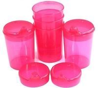 Medi-Inn 250 ml Feeding Beakers, Set of 5 with 10 Covers (5 with 12 mm x 10 mm Opening and 5 with 4 mm x 4 mm Opening) in Assorted Colours