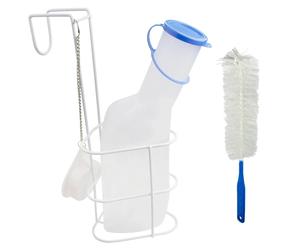Medi-Inn Male Urine Bottle with Bedside Holder & Cleaning Brush