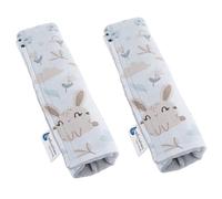 Medi Partners Pack of 2 Seat Belt Pads, Shoulder Pads for Car, 17 x 22 cm, Baby, 100% Cotton, Minky, Double-Sided Car Belt, Belt Protection, Sports Pram, Scrub (Glade with Grey Minky)