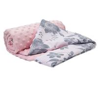 Medi Partners Baby Blanket Newborn Pram Soft 100% Cotton 75x100 Cot Toddler Comfort universal Cuddly Fluffy Crawling Plush bilateral Blankets (Berry with pink Plush)