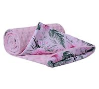 Medi Partners Crawling Blanket for Baby 100% Cotton 75x100cm Double-Sided Multifunctional Plush Cuddly Blanket for Pushchairs Soft Fluffy (Pink flowers with pink Plush)