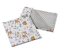 Medi Partners Baby Blanket with Pillow 100% Cotton Plush Children's Blanket 55x75cm + 35x30cm Multifunctional for Pushchairs Baby Seat Cradle