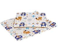 Medi Partners Baby Blanket with Pillow 100% cotton Plush Coverlet Children's Large Two-Sided 75x100 + 35x30cm Multifunctional for Bed Baby strollers (Boho Animals with beige Plush)