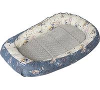 Medi Partners Baby Nest Pod for Newborn Babynest Sleep Bed - 100x60x15 Lounger Essentials 0-12 Months sleeping bilateral Cocoon 100% Cotton (Dreamcatchers with grey Plush)