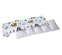 Medi Partners Cherry Stone Pillow 60x20cm 800g 100% Cotton 5-Chamber Eco Natural Heat Pillow Cold Therapy Removable Pillowcase (Boho Animals)