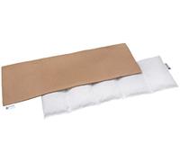 Medi Partners Cherry Stone Pillow 60x20cm 800g 100% Cotton 5-Chamber Natural Heat Pillow Cold Therapy Removable Pillowcase(Beige Waffle)