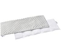 Medi Partners Cherry Stone Pillow 60x20cm 800g Plush 5-Chamber Eco Natural Heat Pillow Cold Therapy Removable Pillowcase (Grey)