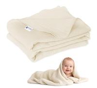 Medi Partners Crawling Blanket for Baby 100% Cotton 75x100cm Double-Sided Multifunctional Plush Cuddly Blanket for Pushchairs Soft Fluffy (Pink Triangles with pink Plush)