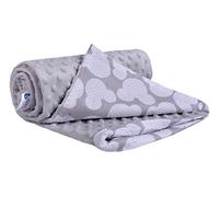 Medi Partners Crawling Blanket for Baby 100% Cotton 75x100cm Double-Sided Multifunctional Plush Cuddly Blanket for Pushchairs Soft Fluffy (Miki with Grey Plush)