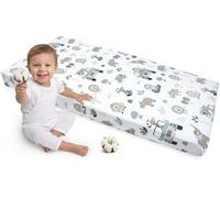 Medi Partners Fitted Sheet 60x120 cm 100% Cotton Baby Bed Linen Mattress Cot (Mint Zoo)
