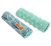 Medi Partners Minky Shoulder Pad for Pushchairs Child Car Seats Baby 100% Cotton 1 Pair 18 x 13 cm Double-Sided Buggy Sports Car (Forest with Mint Minky)