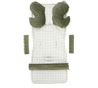 Medi Partners Seat Cover Pram Buggy Baby Summer Child Seat Insert Universal - 5-Piece Belt Pad + Play Arch Pram Set Baby Seat (Checked with Olive Minky)
