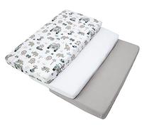 Medi Partners Set of 3 pcs. Fitted Sheet 60x120 cm 100% Cotton Baby Bed Linen Mattress Cot