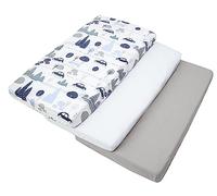 Medi Partners Set of 3 pcs. Fitted Sheet 60x120 cm 100% Cotton Baby Bed Linen Mattress Cot