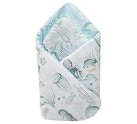 Medi Partners Swaddling Blanket Pillow 100% Cotton 75x75cm Sleeping Bag Double Sided Soft All Year Round Multifunctional Anti-Allergic Babies (Ocean)