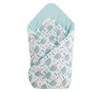 Medi Partners Swaddling Blanket Pillow 100% Cotton 75x75cm Sleeping Bag Double Sided Soft All Year Round Multifunctional Anti-Allergic Babies (Mint Hedgehogs)