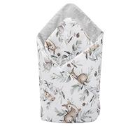 Medi Partners Swaddling Blanket Pillow 100% Cotton 75x75cm Sleeping Bag Double Sided Soft All Year Round Multifunctional Anti-Allergic Babies (Deer in leaves)