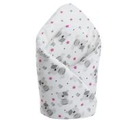 Medi Partners Swaddling Blanket Pillow 100% Cotton 75x75cm Sleeping Bag Double Sided Soft All Year Round Multifunctional Anti-Allergic Babies (Pink Teddy)