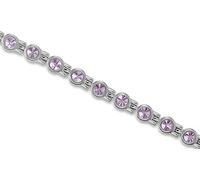 Medi Safe by Arabesques Jewels Ladies Genuine Crystal Titanium Magnetic Bracelet. Lilac and Silver