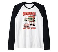 Media Brainwash Meme Style Raglan Baseball Tee