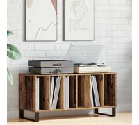 Media Cabinet Old Wood 100x38x48cm Engineered Wood 6-Shelf Mid-Century Legs Unit