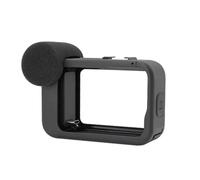 Media Mod Frame, Compatible with GoPro, HERO13 HERO12 HERO11 | Plastic weather-resistant housing with mic port cold shoe mounts for vlog shooting