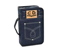 Media Organizer Case with Fabric Exterior Zipper Closure Carry Handle Sleeve Storage for Game Collections Music Albums Movie Libraries Display Disc Sleeve Wallet Media Holder Collection Organizer