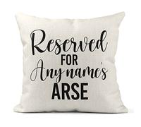 Media Replication Print Maniacs Personalised Cushion Pillow Birthdays Christmas His Her Funny Novelty Canvas Reserved For ANY NAME Arse (With Insert/Stuffing)