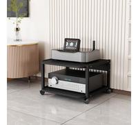 Media Stand 2-Tier Movable AV Media Stand Corner TV Shelf Amplifier Rack Audio DVD CD Players Stand Modern Stereo Component Cabinet Open Storage Shelf for Home/Office/Theater