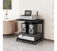 Media Stand 2-Tier Movable AV Media Stand Corner TV Shelf Amplifier Rack Audio DVD CD Players Stand Modern Stereo Component Cabinet Open Storage Shelf for Home/Office/Theater