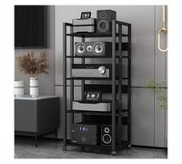 Media Stand,47in Tall Audio Rack Stereo Cabinet - Media Stand Component Storage Unit - Corner Entertainment Center Electronics Equipment Shelf for Home Club