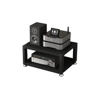 Media Stand Audio Rack Portable Media Storage Rack AV Media Stand Corner Shelf Stereo Racks and Stands with Storage Shelves for Living Gaming Recording Room Meeting Room Bedroom.(Black,45x35x23cm)