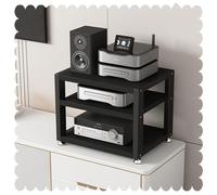 Media Stereo Cabinet Stand - 2/3/4 Tier AV Media Player Stand for Desktop Audio HiFi Racks Headphone Amplifier Small Storage Solution for Home Office & Gaming Room