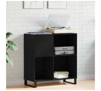 Media Storage Cabinet Black Oak 85x38x89cm Engineered Wood 4 Shelves Modern DIY